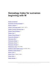 We are constantly updating our list of celebrities and we need your help! Genealogy Index For Surnames Beginning With W Auf Kreibaum De