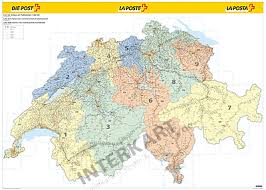 Auf der weltkarte, werden sie alle karten zu finden: Schweiz Postleitzahlen Plz Karte 140 X 100cm