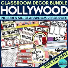 If you're a teacher looking for classroom decorations, we've got you covered! Hollywood Classroom Theme Decor Google Classroom By Clutter Free Classroom