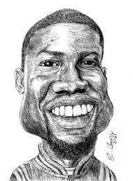 Birthday caricature of **Kevin Hart **(July 6). Done in pencil for a  Facebook group challenge.