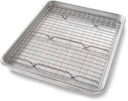 Usa Pan Usa Pan Quarter Sheet Nonstick Pan And Bakeable Nonstick Cooling Rack Set Baking Pans Cowboy Bread Recipe Candied Bacon