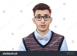 Young Worried Nerd Man Stock Photo 122201551