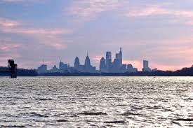 Philadelphia Skyline From Logans Point And A Choppy