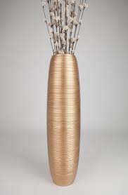Leewadee Tall Big Floor Standing Vase For Home Decor 36 Inches Mango Wood Golden Tall Floor Vases Large Floor Vase Floor Vase
