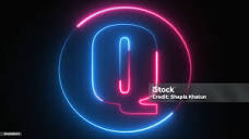 Neon Letter Q With Neon Circle Neon Alphabet Q Glowing In The Dark ...