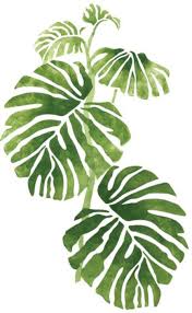 Stencil Wall Grow Philodendron In Front White Trellis Plant Painting Modern Canvas Painting Hanging Paintings