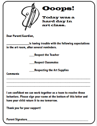 Teachers Letters To Parents About Behavior The Art Of Education University Art Classroom Rules Art Classroom Art Lessons Elementary