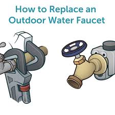 If you see water dribbling out from under the cap when the water is running, it's leaking. How To Replace An Outdoor Water Faucet Hunker Outdoor Faucet Repair Outdoor Water Faucet Diy Plumbing