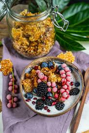 Gebackenes Quinoa Granola Ohne Nusse Olfrei Mrs Flury Paleo Granola Rezept Nussfrei Low Fodmap Ohne Ol Fettarm Lebensmittel Essen Granola Rezept Rezepte
