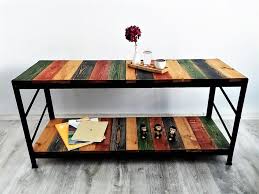 Renkli Ahsap Orta Sehpa Ahsap Sehpa Kahve Masasi Masa Ormanlik Alan