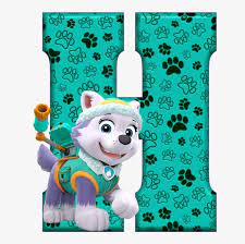 Rubble is a construction pup with a sweet tooth. H De Alfabeto Decorativo Paw Patrol Letters Everest Transparent Png 632x736 Free Download On Nicepng