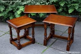 Oak aquino 2 piece coffee table set. A G T Rackstraw Ltd Solid Medium Oak Nest Of Three Tables Coffee Table Set Former Glory Antiques