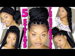 Next, part your hair in half. 5 Styles For Box Braids Quick Easy Youtube