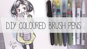 Pen ink and color pencil drawing. Diy Coloured Ink Brush Pens Youtube