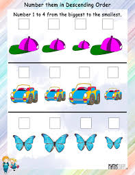 numbering in descending order math worksheets mathsdiary com