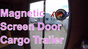 How to make a cargo trailer screen door. Cargo Trailer Conversion Magnetic Screen Door Staining Boondocking Location Rvertv Youtube