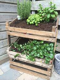 kruiden in fruitkisten verticale tuinen prachtige tuinen tuin ideeen