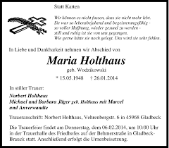 Traueranzeigen von Maria Holthaus