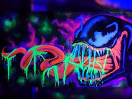 Venom Black Light Graffiti Art Piece On Canvas