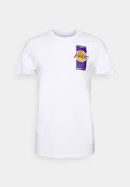 Los angeles lakers nike long sleeve shirt men's new multiple sizes. New Era Los Angeles Lakers Nba Repeat Back Logo Tee T Shirt Print White Weiss Zalando De