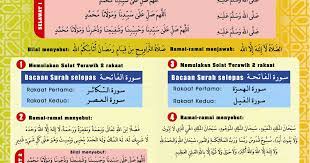 Bismillah lafadz niat sholat sunnah tarawih dua rakaat sebagai imam, makmum, atau sendirian isytirook bermaksud. Cara Melakukan Solat Sunat Tarawih 8 Rakaat Islam Itu Pilihan Ku