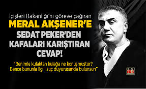 We did not find results for: Sedat Peker Den Meral Aksener E Kafalari Karistiran Cevap