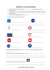 Verkehrszeichen Fahrrad Sachunterricht