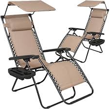 The fabric on the chair is of the highest quality making it resistant to tears which means you can have this for a while and also it. Amazon Com 2 Pcs Zero Gravity Chair Lounge Patio Chairs With Canopy Cup Holder Patio Lawn Garden