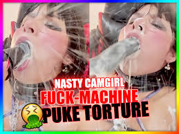 Pukex: CAMGIRL TORTURED BY FUCKMACHINE VOMIT… ThisVid.com