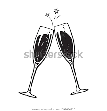 Two Sparkling Glasses Champagne Wine Cheers Stock Vector Royalty Free 1399654910 Champagne Champagne Bubbles Wine