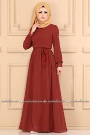Modaselvim Elbise Sifon Tesettur Elbise 4198ef311 Kiremit Elbise Islami Giyim The Dress