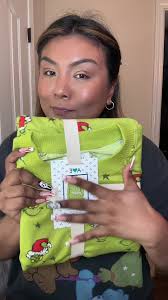 I'm obsessed! 💚 #grinchpajamas #grinch #beanie #necklace #grinchmas #...