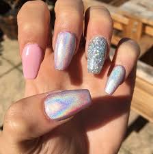 Holographic Nails Holographic Nails Prom Nails Fake Nails