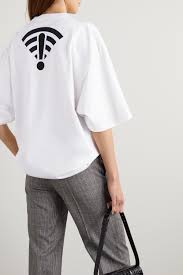 Blanc T Shirt Oversize En Jersey De Coton Imprime Balenciaga In 2020 Balenciaga Clothing Printed Cotton Balenciaga