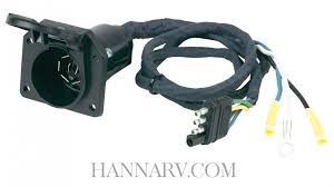 This socket is wired to the vehicle circuit to eliminate the hot wires from being exposed which could short out against other metal objects it could possibly touch. Hopkins 47205 4 Wire Flat To 7 Way Round Rv Blade Plug Adapter Mfg 47205 28846 Hanna Trailer Supply
