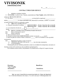 Incheiat intre …., in calitate de prestator si …. Doc Contract Fotovideo Maria Sanduleac Academia Edu