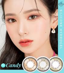 Candy brown gray green contacts Silicone hydrogel ｜4 Lenses