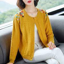 Maybe you would like to learn more about one of these? Woman S Cardigan Korean Knitting Recreation Fleece Sweater Flowers Embroidery Long Sleeve Shopee Singapore