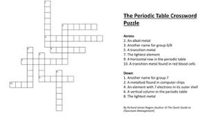 Our online periodic table trivia quizzes can be adapted to suit your requirements for taking some of the top periodic table quizzes. The Periodic Table Crossword Puzzle Complete With Answers Teaching Resources