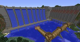 Staudamm Mit Anlegestelle Ein Grosser Staudamm Zum Halten Und Horten Von Wasser Minecraft Bauen Minecraft Minecraft Ideen