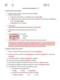 Force and motion ideas worksheet answer key. Chapter 3 Forces And Newtons Laws Review Key 2015 1 Docx Friction Force