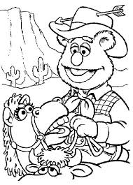 Baby scooter reading a book. The Muppets Fozzie Bear Wild West Cowboy Coloring Pages Bulk Color