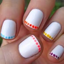 Try sunset nail art design by using liquid sand nail polish: 30 Easy Nail Designs For Beginners Hative