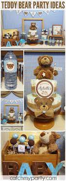Teddy Bear Baby Shower Teddy Bear Blue Brown Baby Shower Catch My Party Baby Bear Baby Shower Teddy Bear Baby Shower Bear Baby Shower Theme