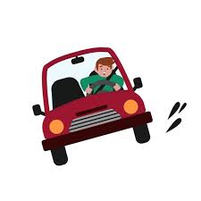 Premium Vector | A man driving a car at speed. vector illustration in  cartoon style.
