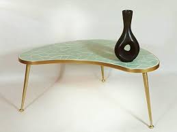 Curved Vintage Turquoise Gold Coffee Table Organic Mid Century Modern Brass Mosaic Tile Cocktail Table Coffee Table Vintage Coffee Table Gold Coffee Table