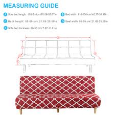 The total length of the couch along the longest side. Armless Sofa Bed Cover Futon Slipcover Couch Protector Full Size 180 210cm Ebay