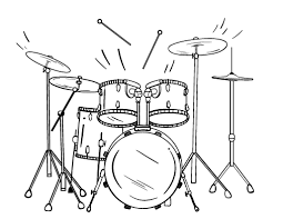 Drum set coloring page from music & musical instruments category. Free Drum Coloring Page