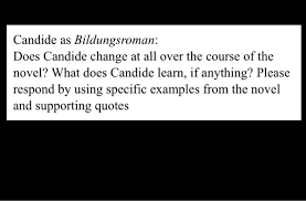 Bildungsroman, type of novel that deals with how and why the protagonist develops morally and psychologically. Solved Candide As Bildungsroman Does Candide Change At A Chegg Com