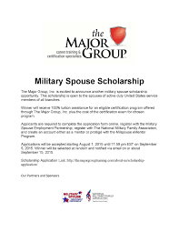 Http Themajorgrouptraining Com About Us Scholarship Application Milspouse Scholarship For All Military Spouse Scholarships Tuition Assistance Scholarships